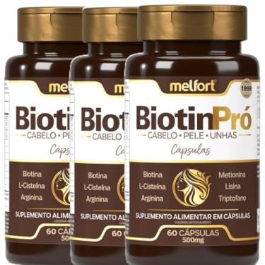 Imagem de Kit 3 X Biotina + Triptofano + Arginina + Vitaminas 120 Cápsulas