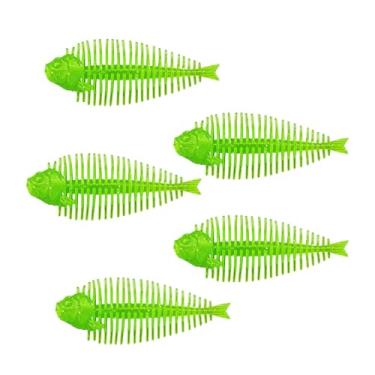Imagem de Dynwave 5 peças Kit de iscas de pesca macia Lures artificiais Lues LAKEIROUROUROUR AO ALGULAÇÃO VIVIDONGLER VIDLENTE PARTIMENTO ACESSÓRIOS, Verde
