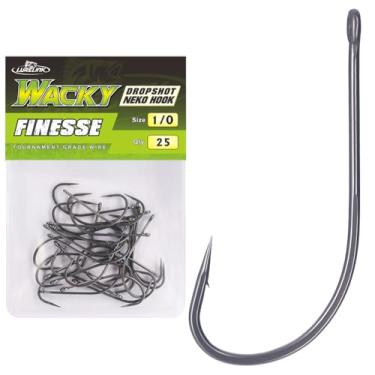 Imagem de Ganchos Drop Shot Wacky Rig Neko Bass Fishing Finesse Worm Tamanho 2/0~#4 Pacote com 25 (1/0 Pacote com 25)
