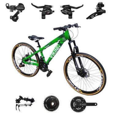 Imagem de Bicicleta Vikingx 24v Aro 26 Tuff 25 Aluminio Shimano Mtb Freeride Sus