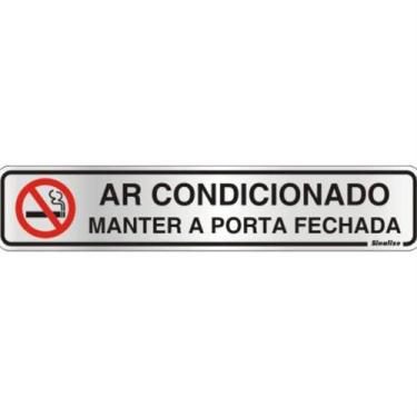 Imagem de Placa de Alumínio Auto-Adesiva 5x25cm Ar Condicionado - 100 AN - SINAL