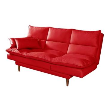 Imagem de Sofá-Cama Chaise Vancouver 3 Lugares Casal até 5 Posições Ajustáveis Suede (VERMELHO)