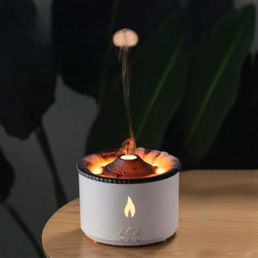 Imagem de Difusor de Aromas e Umidificador de Ar 2 em 1: Modo Água-Viva e Erupção, LED Decorativo, Tanque 300ml para Ambiente Aconchegante | Difusor Elétrico de Ambiente e Umidificador Eficiente