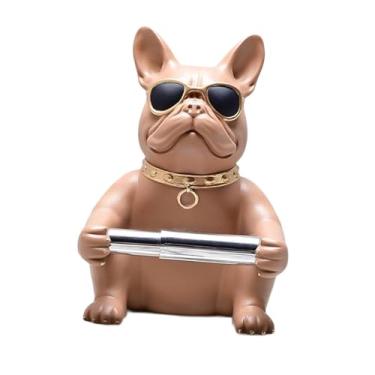 Imagem de IEUDNS Suporte para papel higiênico, decoração de estátua de cachorro, organizador moderno de guardanapos, enfeite de mesa para armazenamento de banheiro, CafÉ