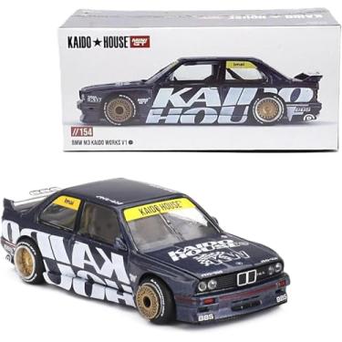 Imagem de Modelo de carro fundido compatível com Kaido House x Mini GT 1:64 BMW M3 (E30) Kaido Works V1 Dark Blue Limited Edition KHMG154