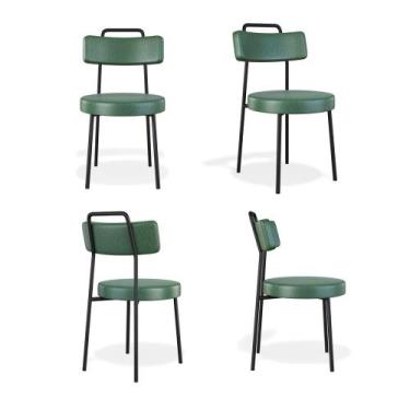 Imagem de Conjuto 4 Cadeiras Fixa Ster Escritório material sintético Verde - Bel