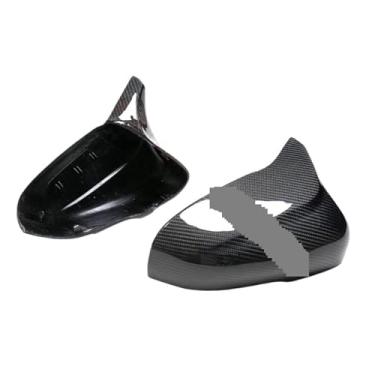 Imagem de Capa de espelho retrovisor compatível com Jaguar XE XF XK XJL I-PACE 2009-2022 Capa de espelho lateral de fibra de carbono real, capa de substituição de moldura(C Replacement style)