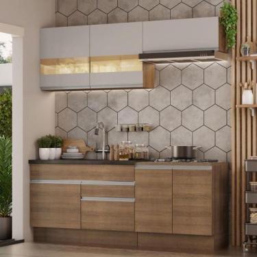 Imagem de Armário De Cozinha Completa 200cm Rustic/crema Glamy Madesa 07 Rustic/