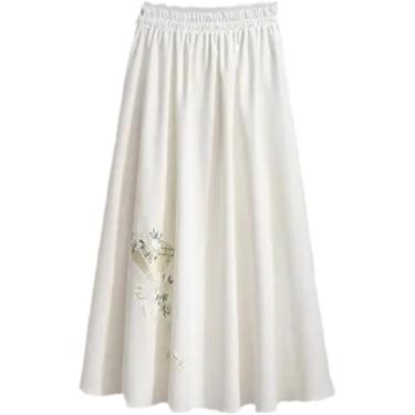 Imagem de Camisa Feminina Vintage Moderno Hanfu Estilo Nacional Hanfu Top Roupas Chinesas Elegância Tang Terno Bordado, White Skirt, S