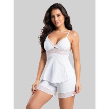 Imagem de Pijama Short Doll Baby Doll Feminino IMI Lingerie Microfibra Detalhe R