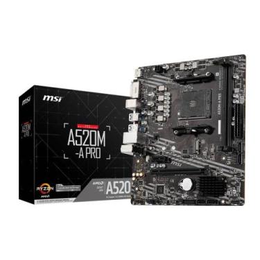 Imagem de Placa Mãe MSI A520MA PRO AM4 2xDDR4 AMD A520 MATX