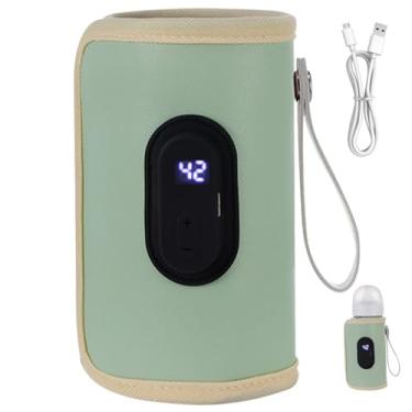 Imagem de Aquecedor de mamadeira portátil aquecedor de mamadeira 18W aquecimento rápido aquecedor de bebê temperatura ajustável USB aquecedor infantil para casa família viagem verde