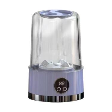 Imagem de predolo Máquina de lavar roupa íntima com drenagem automática, mini máquina de lavar, limpeza profunda, recarregável, limpador de pincéis de maquiagem, Roxo