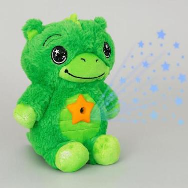 Imagem de Dinossauro Pelúcia Verde Projetor Estrelas Musical Infantil - Genérica