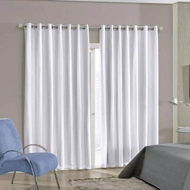 Imagem de Cortina Para Sala / Quarto Duplex Lisa - Bella Janela Branco