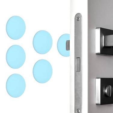 Imagem de PATIKIL 5 peças de protetor de parede para maçanetas de porta, batentes de porta redondos de silicone de 4 cm, almofada autoadesiva, protetor de parede silencioso para geladeira, casa, escritório