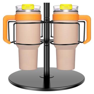 Imagem de Organizador de garrafa de água para Stanley, organizador de copo rotativo com 3 compartimentos, rack organizador de garrafa de água de 1,134 g para armários de cozinha, fácil de transportar e