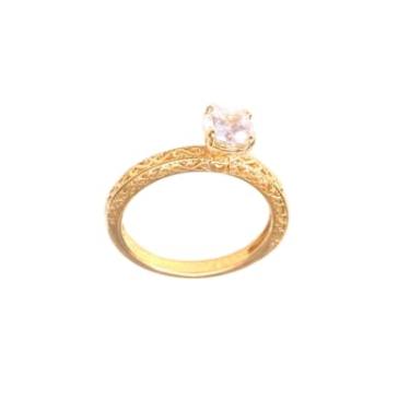 Imagem de Anel Solitário em Semijóia Banho Ouro 18K com Zircônia Cravejada