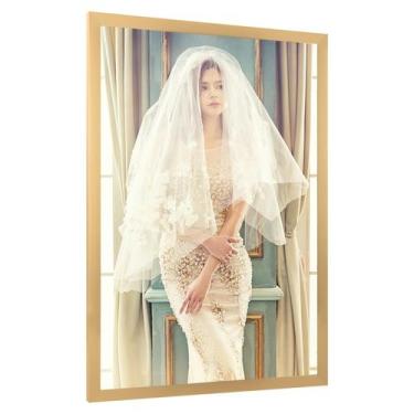 Imagem de Porta-retratos JDZIVTOP 20x25 em acrílico ornamentado em ouro