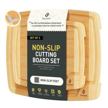 Imagem de Conjunto de tábuas de corte Socisen Bamboo Over Sink com pés antiderra