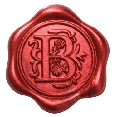 Imagem de Adesivos metálicos vermelhos B Wax Seal Yoption, 3 cm