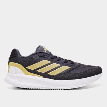 Imagem de Tênis Adidas Runfalcon 5 Masculino, Preto, Dourado, 41