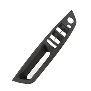 Imagem de Acabamento interno da maçaneta da porta, tampa do apoio de braço do lado do motorista para BMW X5 E70 2007-2013 X6 E71 E72 2008-2014 (lado do mergulhador (orifício único dianteiro esquerdo), preto)