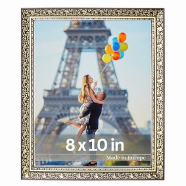 Imagem de VictoR Moldura vintage Vinci 20,3 x 25,4 cm ouro preto - porta-retrato barroco com vidro acrílico inquebrável - porta-retrato 20 x 25 cm