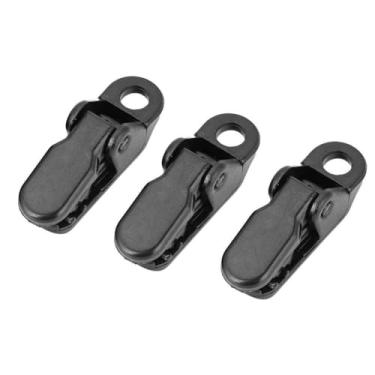 Imagem de Kit de grampo de toldo de acampamento clipes de lona ganchos de pressão ferramenta de aperto plástico de alto impacto preto 10 peças para barraca de acampamento ao ar livre caravana