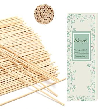 Imagem de Wnspir 100 varetas difusoras de palheta, 23 cm, palitos de madeira de vime natural, refil de óleo essencial de vime natural, bastões de madeira para spa, fragrância, aromaterapia (cor natural 23 cm)