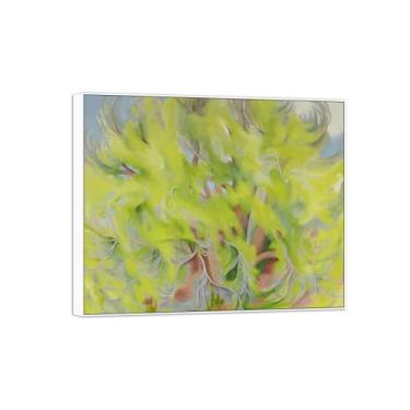 Imagem de BMZFYBS Georgia O'Keeffe Famosa arte de parede impressões em tela pronto para pendurar - árvore na primavera - pintura com moldura branca para decoração de sala de estar 30 x 35 cm 12 x 13 pol