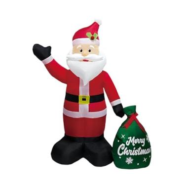 Imagem de oshhni Papai Noel inflável de 120 cm com sacola de presentes - Decoração natalina original com LED para quintal, carnaval, jardim, gramado e