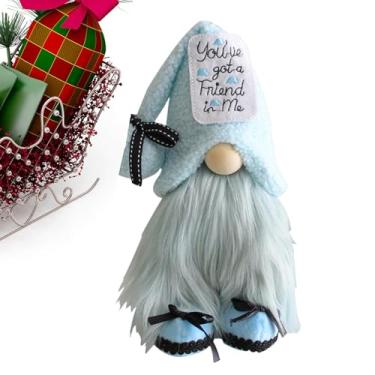 Imagem de Gnomos de inverno, Gnomos de Natal de pelúcia | Escandinavo Tomte Sueco Nisse Gnomes Plushie - Gnomos sem rosto engraçados, brinquedo de pelúcia rústico sem rosto Rudolph para lareira de mesa com band