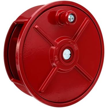 Imagem de Roda de suporte de bobina de carretel de arame, roda leve de alumínio de 15,9 cm com botão de retrocesso e passadores de cinto embutidos, canhoto e destro, ótimo para trabalhador de vergalhão de ferro