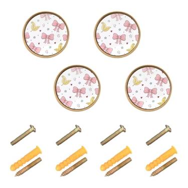 Imagem de Burbuja Puxadores de armário de cozinha com 4 unidades, puxadores redondos de 3,5 cm, puxadores de cômoda com parafusos para cozinha, quarto, armários, armário