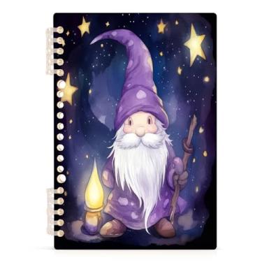 Imagem de Burbuja Caderno Gnomo fofo, papel pautado universitário A5 com 60 folhas, fichário para escritório, 1 pacote