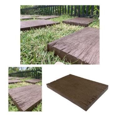Imagem de Pisante Caminho Para Jardim Canteiro Marrom Plástico Kit 4 - Wlplast