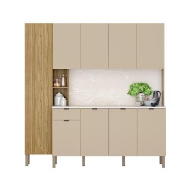 Imagem de Armario De Cozinha Compacta 9 Portas 1 Gaveta Pulse Freijó vanilla riscatto Freijó