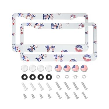 Imagem de HIBEYO Moldura para placa de carro Nissan Pacote com 2 - Ajuste personalizado para Altima, Rogue, Sentra, Murano, Maxima, 30,5 x 15,2 cm Capa de placa de metal frontal e traseira com impressões