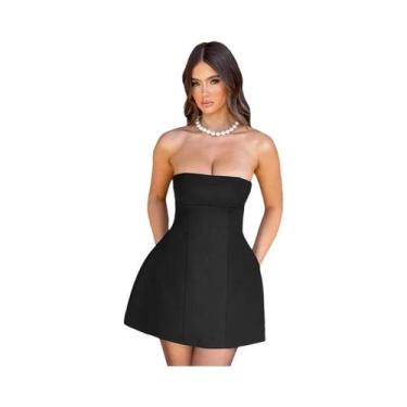 Imagem de Vestido Feminino Sem Mangas, Ombros Descidos, Estilo A-Line, Sexy, Bod