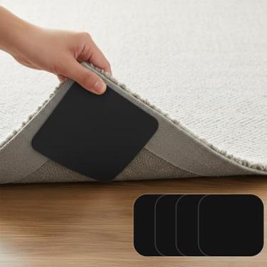 Imagem de 8/12 pçs pegadores de tapete - tapetes antiderrapantes aderentes, adesivos reutilizáveis laváveis para tapetes, para pisos e azulejos