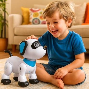 Imagem de Cachorro Robô Interativo com Controle de Voz e Remoto – Brinquedo Infantil Inteligente com Música, Dança e Movimentos Programáveis