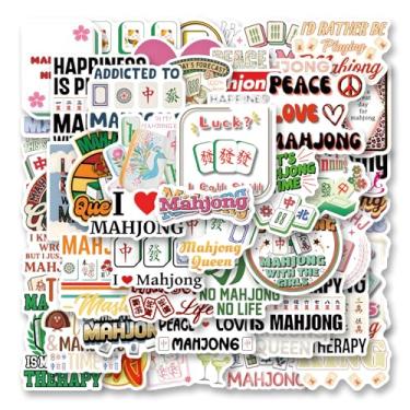 Imagem de 50Pcs Funny Mahjong Stickers Cute Mahjong Gifts for Womens Aesthetic Sticker Packs Aesthetic Sticker Packs Vinyl for Laptop, Water Bottle, Skateboard, Scrapbooking, Party Favors