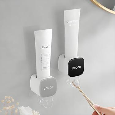 Imagem de Dispensador de pasta de dente montado na parede para banheiro - Espremedor automático de pasta de dente mãos livres, suporte de pasta de dente para crianças e adultos, essenciais para casa (preto-1