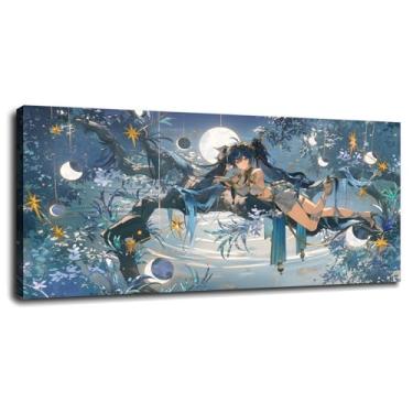 Imagem de Wreath Ripples Canvas Prints Ahoge Grass Poster Wall Art For Home 1 peça Decorações com moldura 61 cm x 30 cm