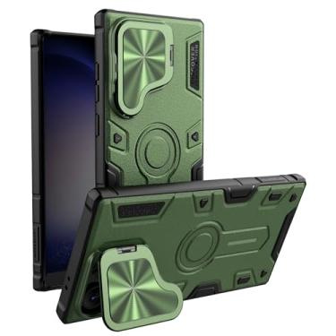 Imagem de Capa magnética para Samsung Galaxy S25/S25 Plus/S25 Ultra, janela com lente flip, suporte de proteção de câmera de nível militar