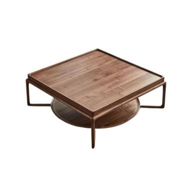 Imagem de Mesa de centro de nogueira preta mesa de café retrô chinesa adequada para espaço grande ou pequeno, apartamento, casa, escritório, quarto