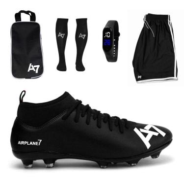 Imagem de Chuteira Botinha De Campo + Meião + Relógio + Porta + Short-Masculino