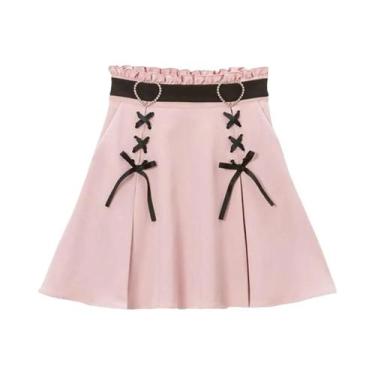 Imagem de Saia Feminina plus Size Preta De Cintura Alta Estilo Lolita, Design Ev