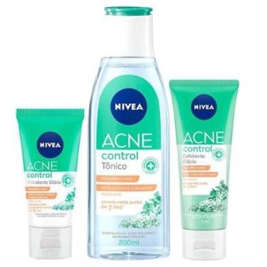 Imagem de Nivea Acne Control Kit – Esfoliante Facial 75ml + Tônico Facial 200ml + Hidratante Facial 50ml Kit-Unissex